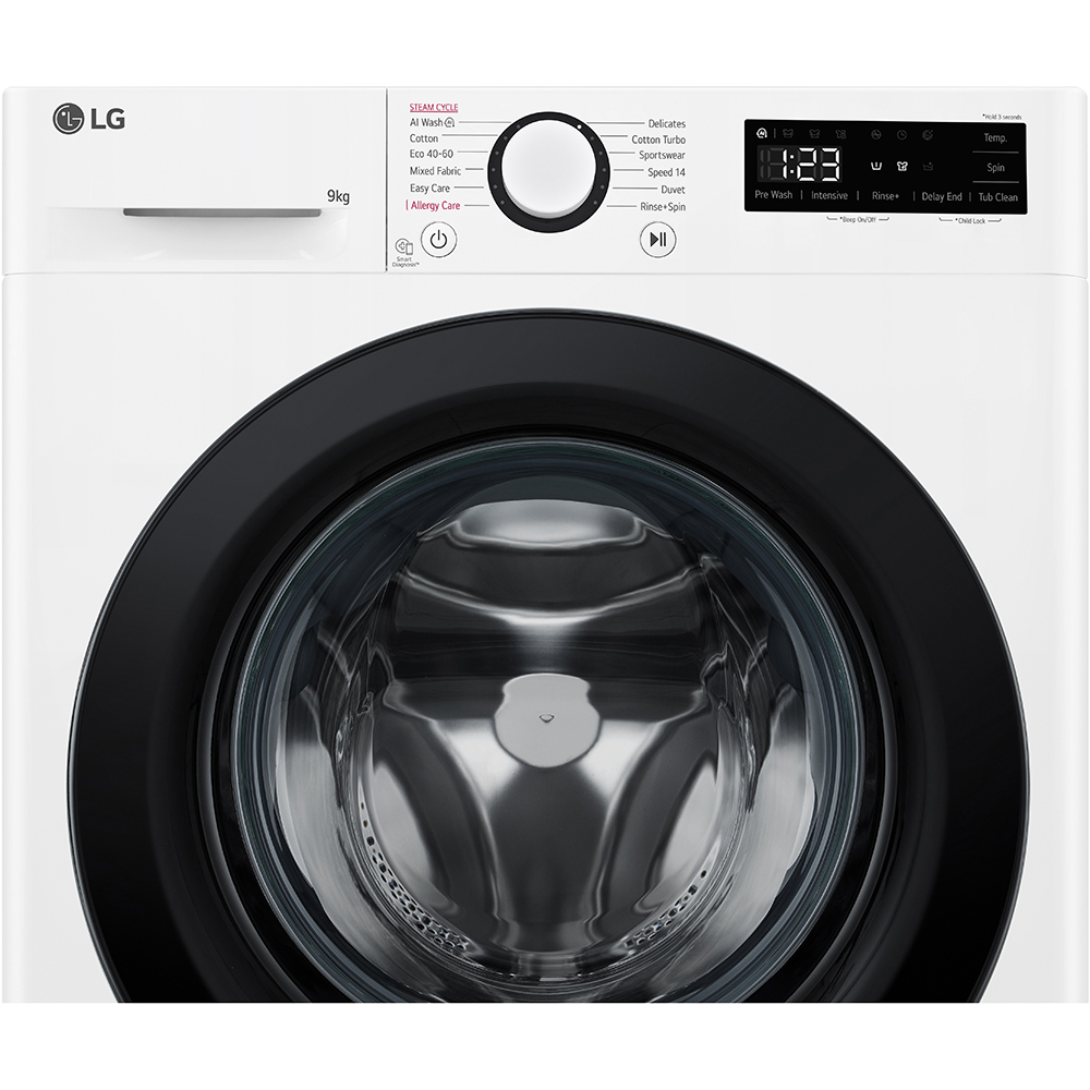 Masina de spalat rufe frontala slim LG F2WR509SBW, AI Direct Drive, 9 kg, 1200rpm, Clasa A, alb