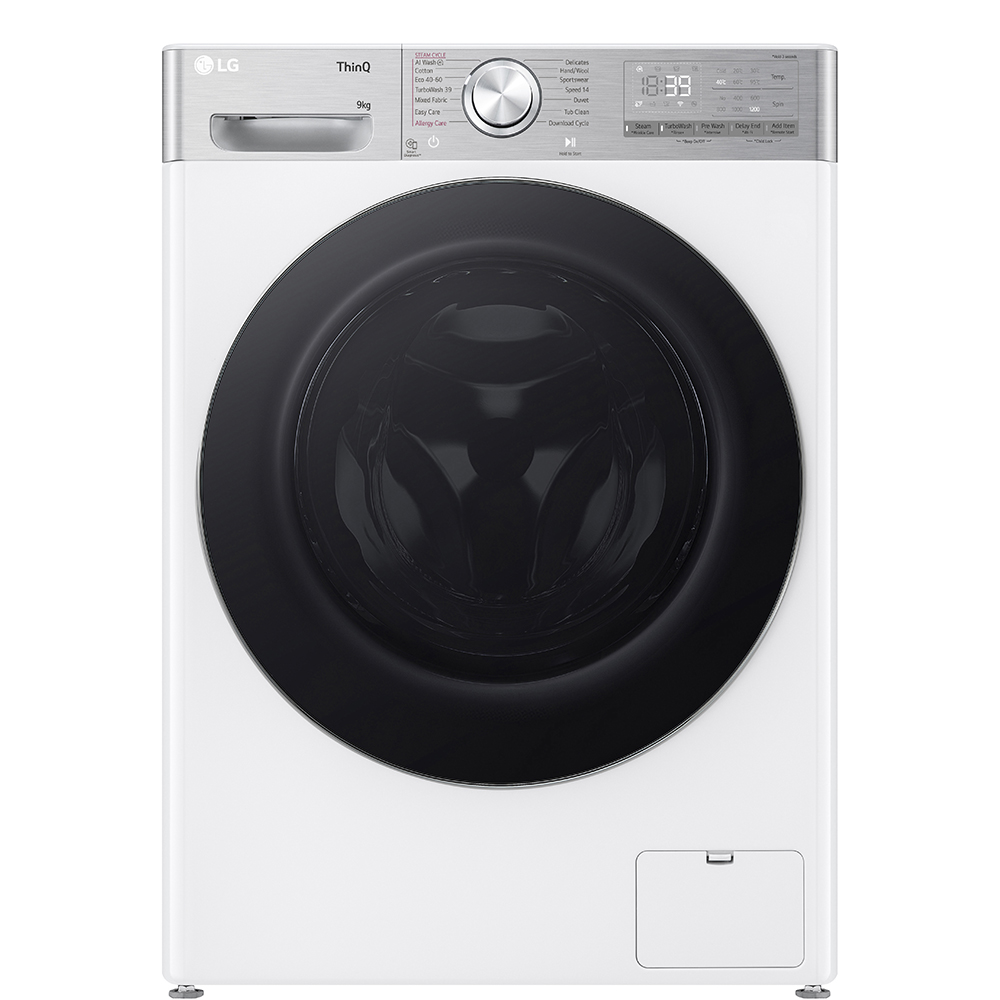 Masina de spalat rufe frontala slim LG F2WR909P3W, AI Direct Drive, 9 kg, 1200rpm, Clasa A, alb