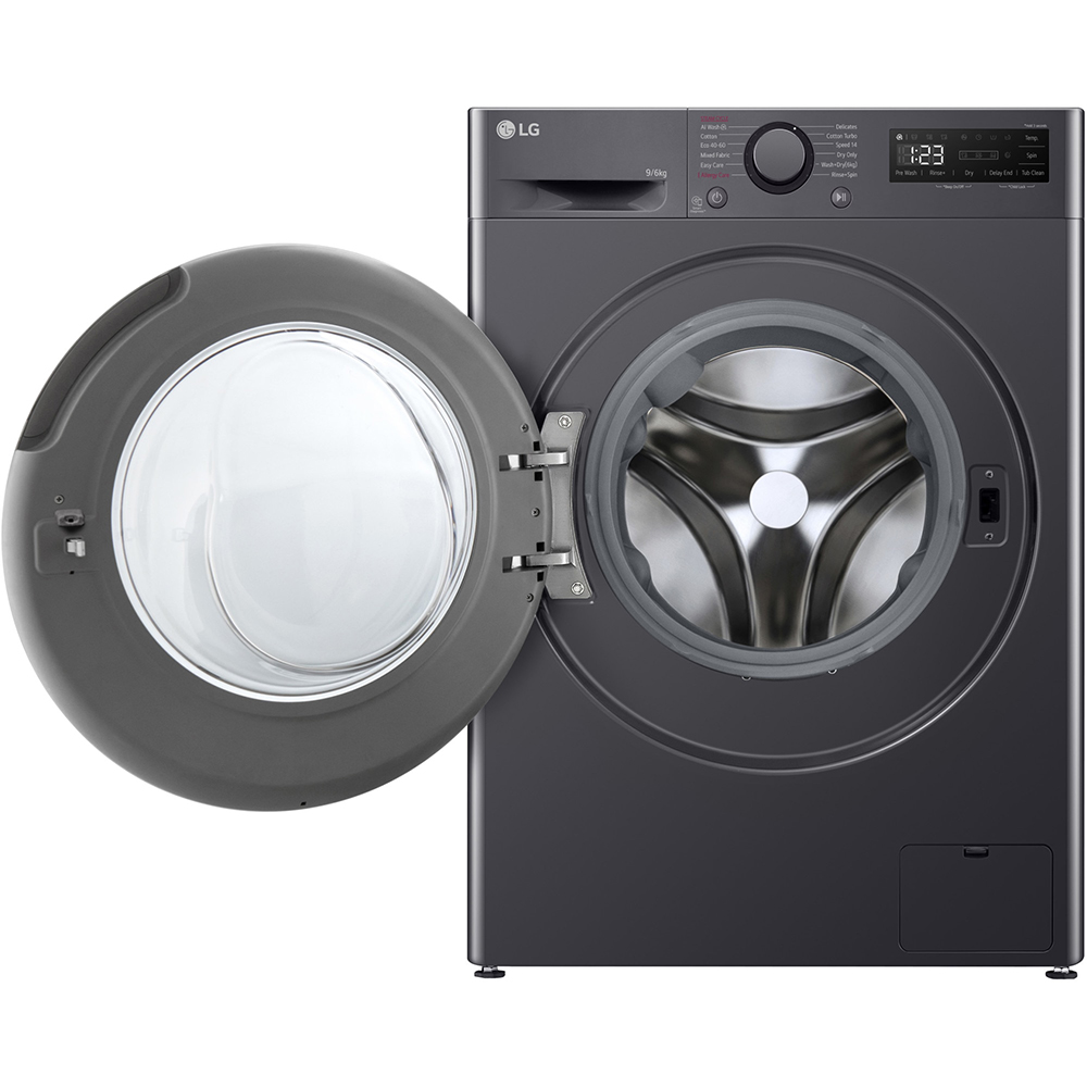 Masina de spalat rufe frontala cu uscator LG F4DR509SBM, Steam, AI DD, 9/6 kg, 1400rpm, Clasa A/D, antracit