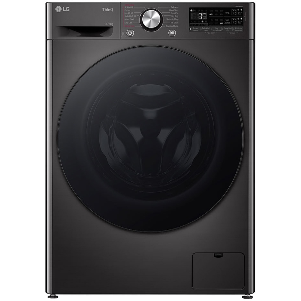 Masina de spalat rufe frontala cu uscator LG F4DR711S2BA, Steam, AI DD, 11/6 kg, 1400rpm, Clasa A/D, antracit