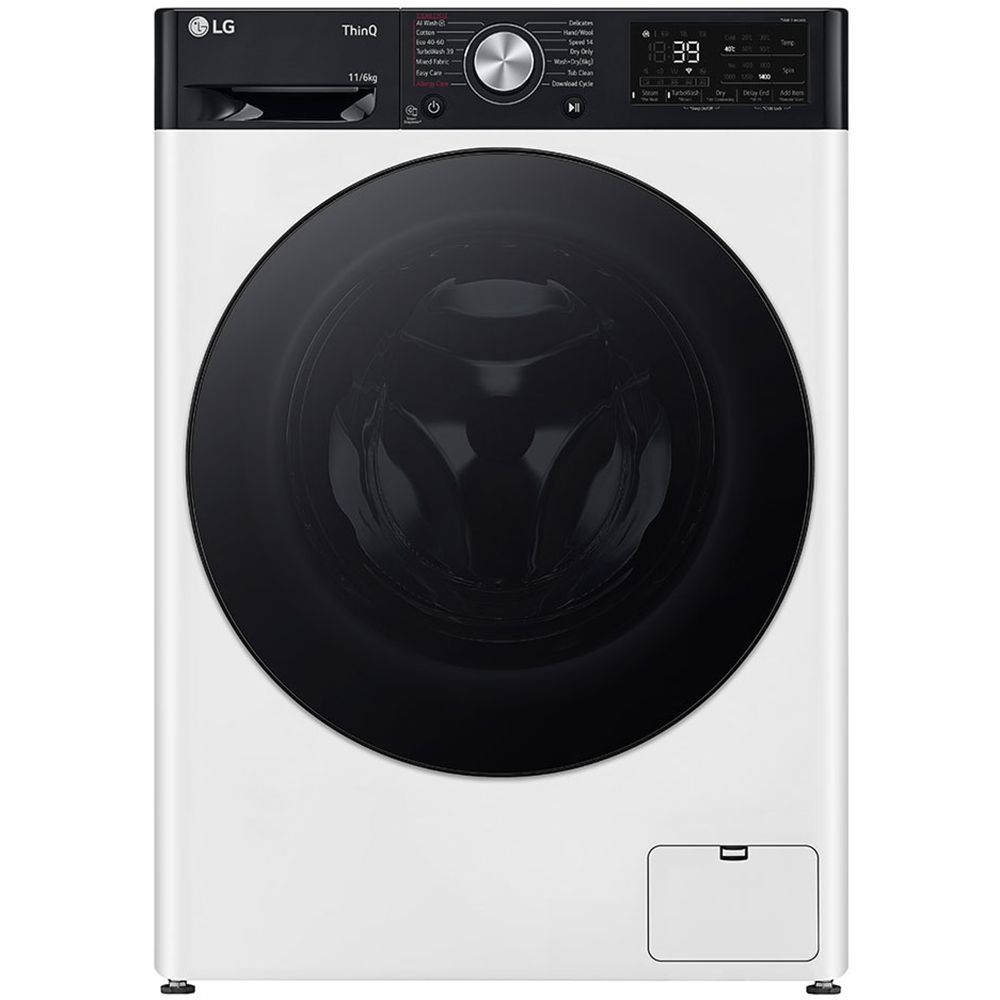 Masina de spalat rufe frontala cu uscator LG F4DR711S2H, Steam, AI DD, 11/6 kg, 1400rpm, Clasa A/D, alb