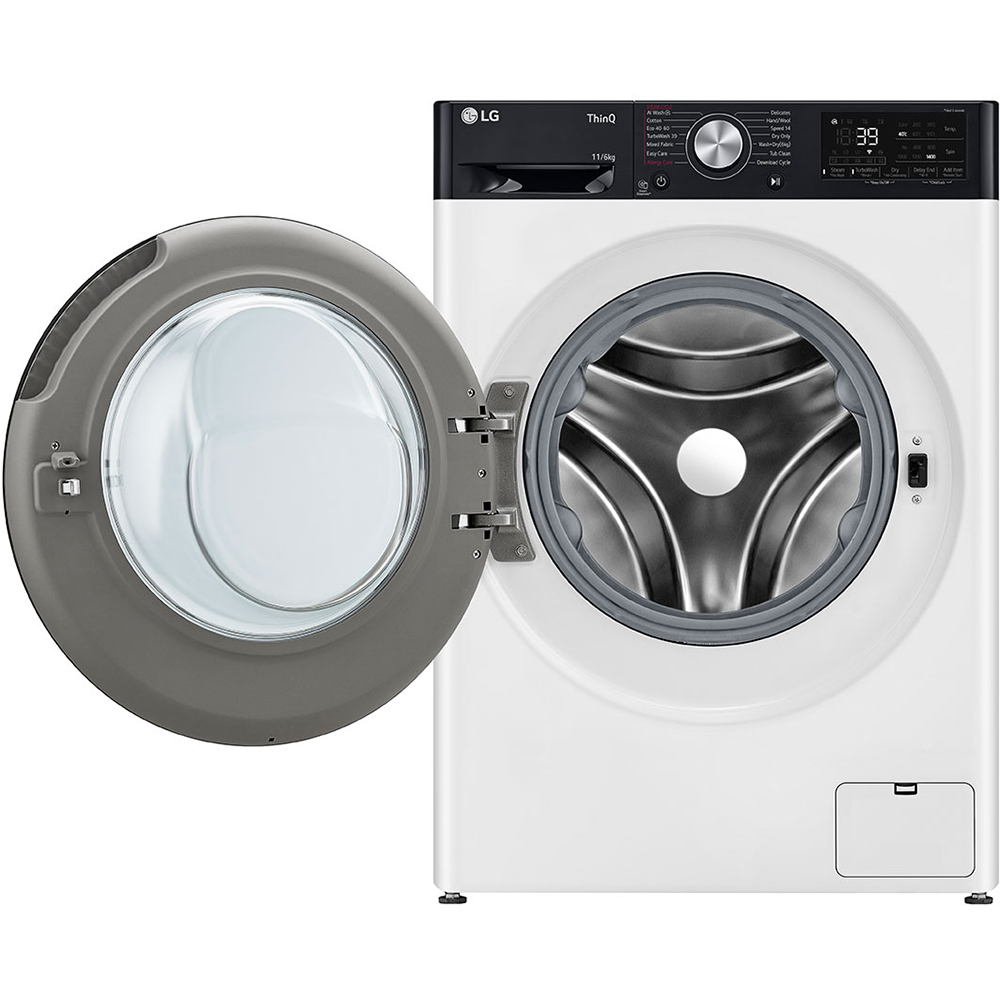 Masina de spalat rufe frontala cu uscator LG F4DR711S2H, Steam, AI DD, 11/6 kg, 1400rpm, Clasa A/D, alb