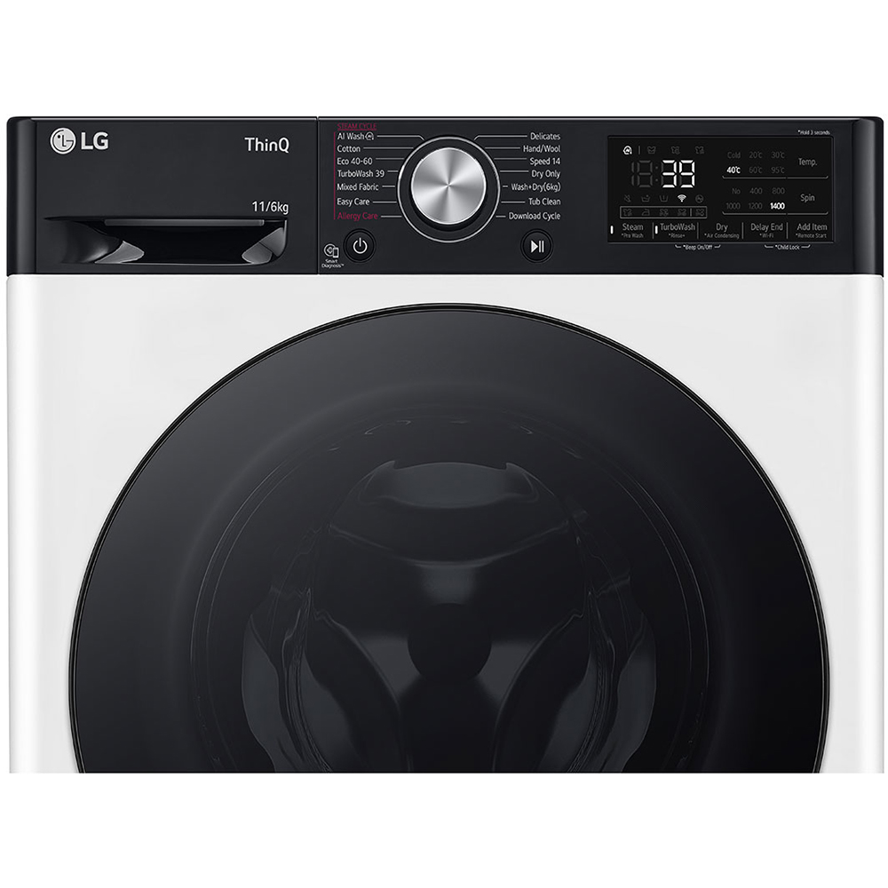 Masina de spalat rufe frontala cu uscator LG F4DR711S2H, Steam, AI DD, 11/6 kg, 1400rpm, Clasa A/D, alb