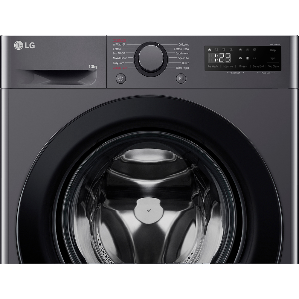 Masina de spalat rufe frontala LG F4WR510SBM, AI Direct Drive, 10 kg, 1400rpm, Clasa A, negru