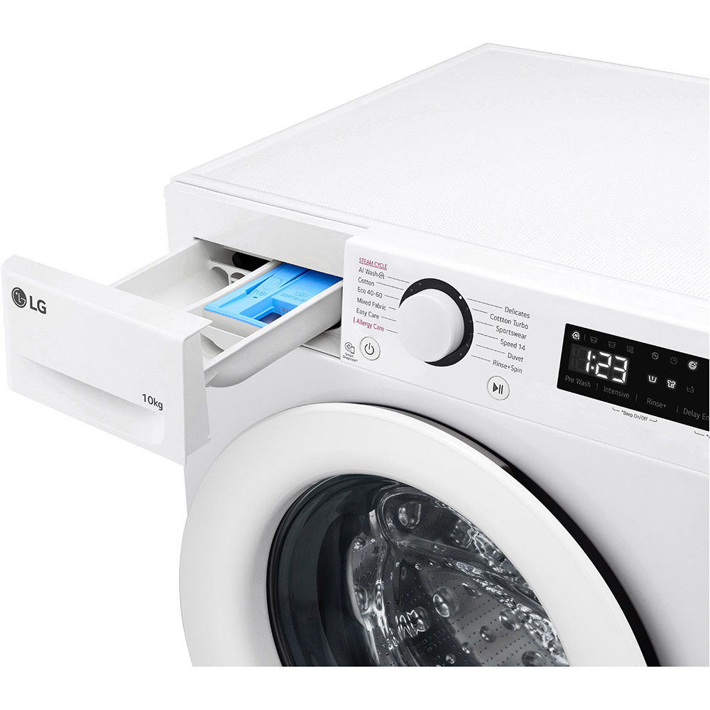 Masina de spalat rufe frontala LG F4WR510SWW, AI Direct Drive, 10 kg, 1400rpm, Clasa A, alb