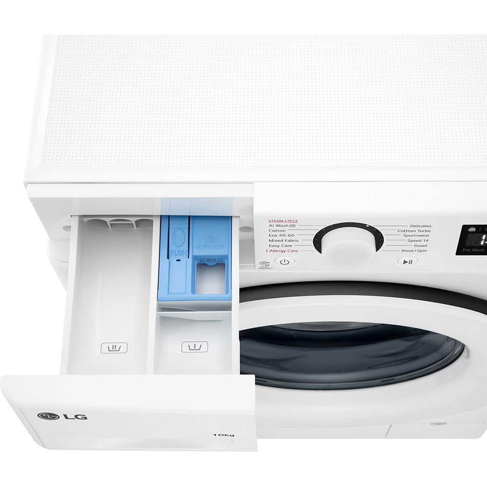 Masina de spalat rufe frontala LG F4WR510SWW, AI Direct Drive, 10 kg, 1400rpm, Clasa A, alb