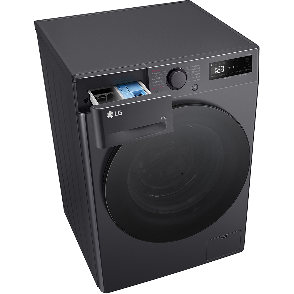 Masina de spalat rufe frontala LG F4WR511S2M, AI Direct Drive, 11 kg, 1400rpm, Clasa A, negru