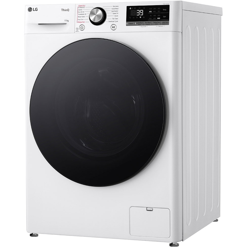 Masina de spalat rufe frontala LG F4WR711S2W, AI Direct Drive, 11 kg, 1400rpm, Clasa A, alb
