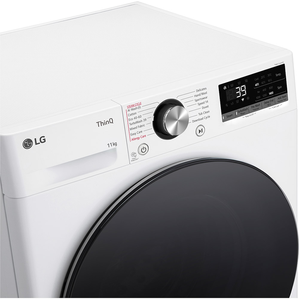 Masina de spalat rufe frontala LG F4WR711S2W, AI Direct Drive, 11 kg, 1400rpm, Clasa A, alb