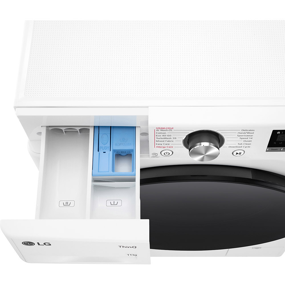 Masina de spalat rufe frontala LG F4WR711S2W, AI Direct Drive, 11 kg, 1400rpm, Clasa A, alb
