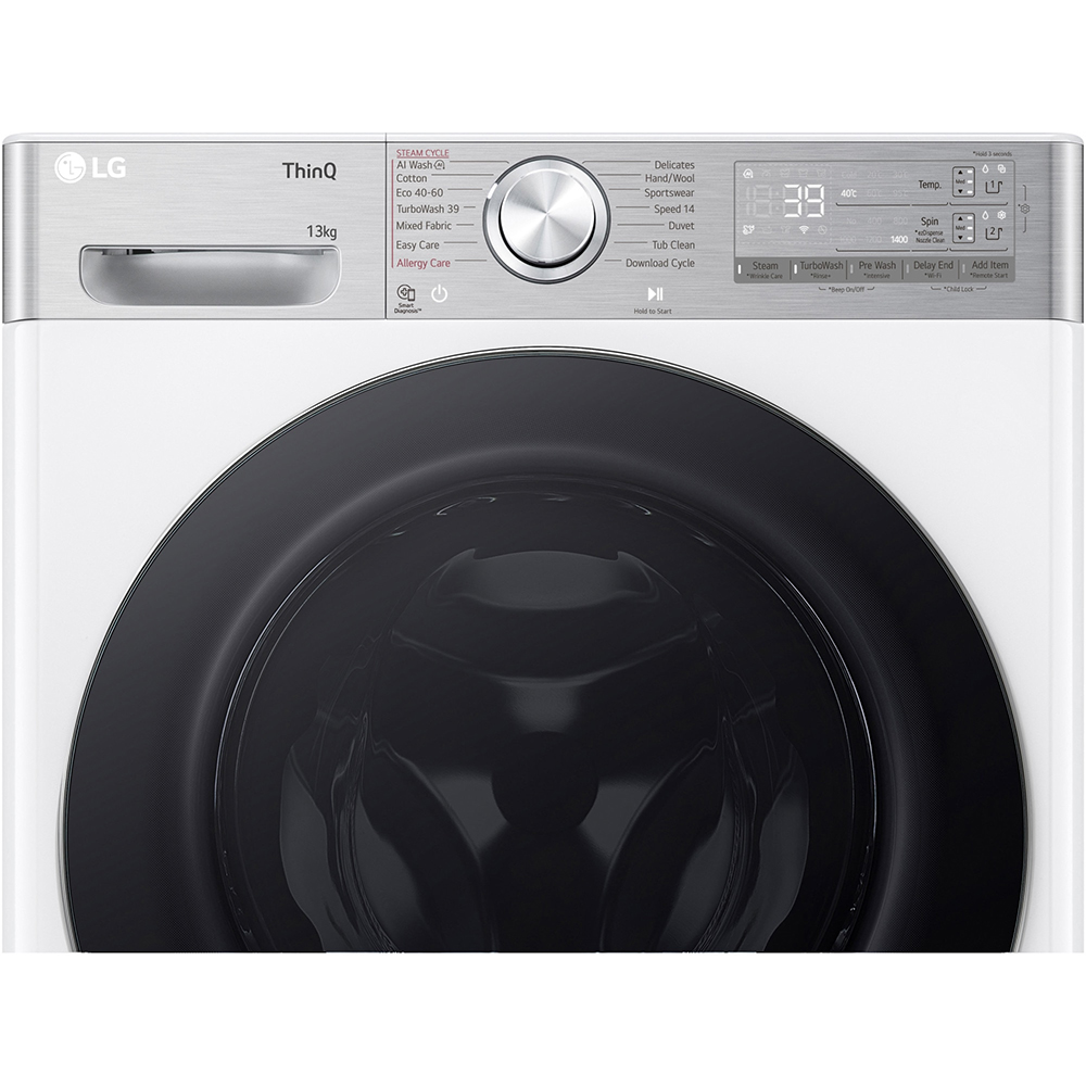 Masina de spalat rufe frontala LG F4WR913P3WA, AI Direct Drive, 13 kg, 1400rpm, Clasa A, alb