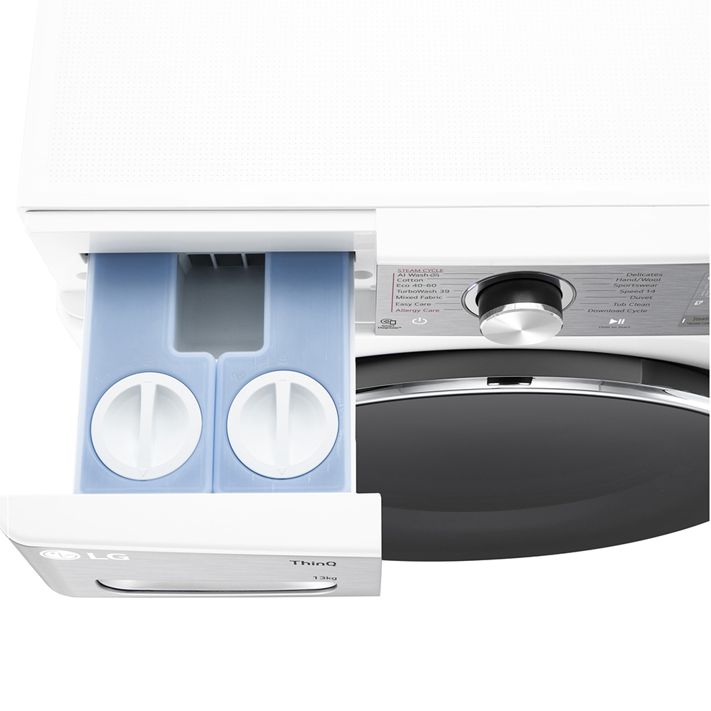 Masina de spalat rufe frontala LG F4WR913P3WA, AI Direct Drive, 13 kg, 1400rpm, Clasa A, alb
