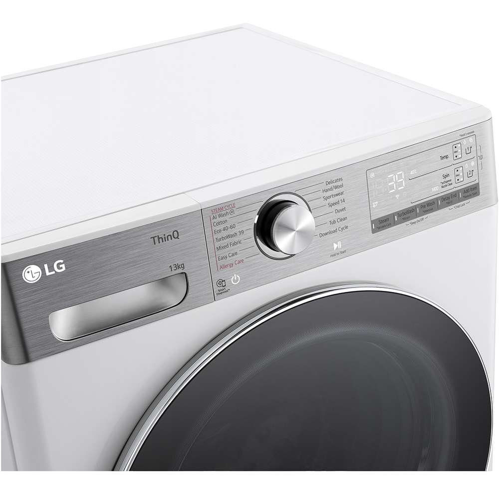 Masina de spalat rufe frontala LG F4WR913P3WA, AI Direct Drive, 13 kg, 1400rpm, Clasa A, alb
