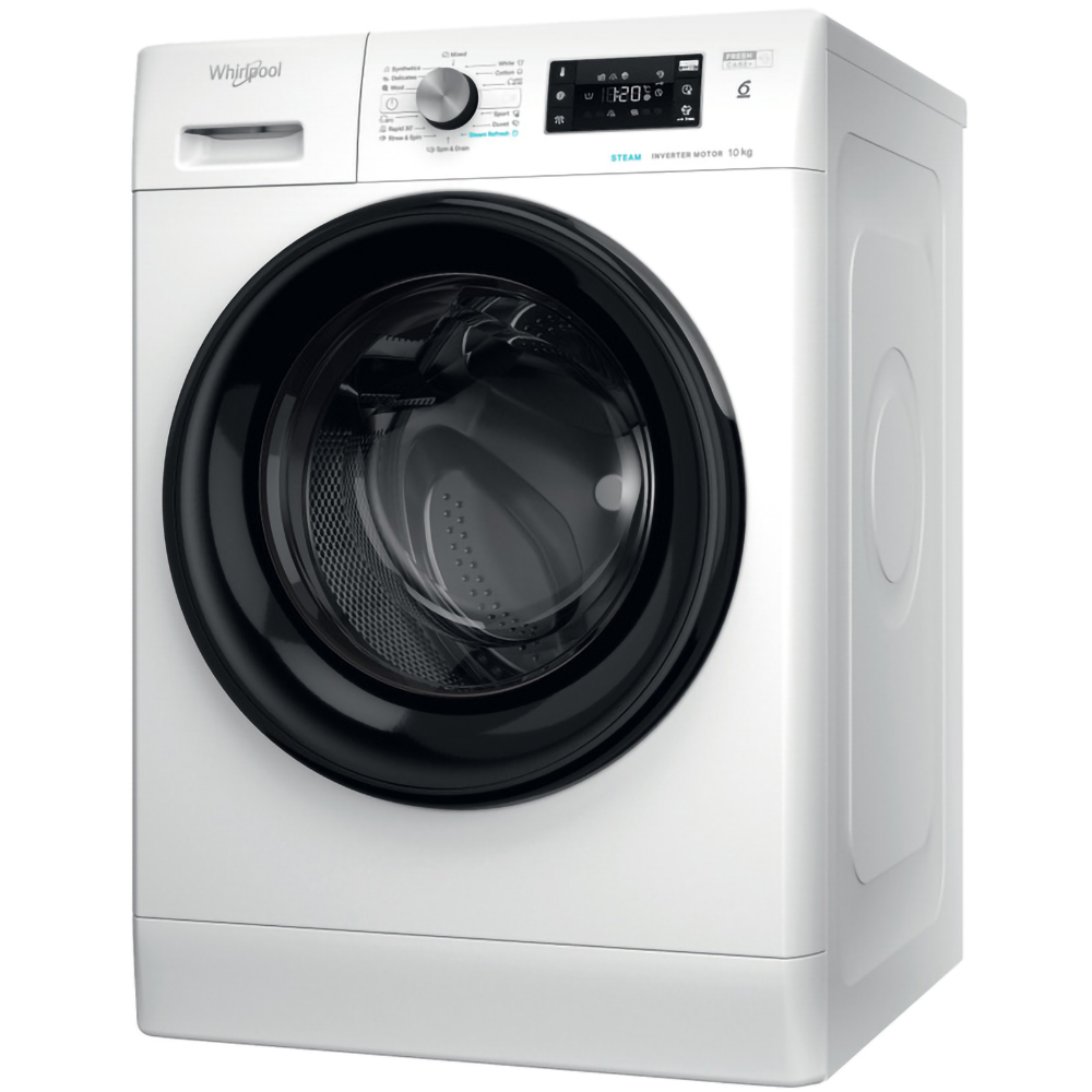 Masina de spalat rufe frontala WHIRLPOOL FFB 10489 BV EE, Steam, 6th Sense, 10 kg, 1400rpm, Clasa A, alb