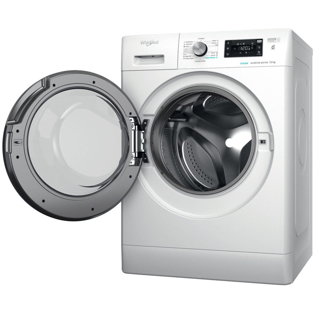 Masina de spalat rufe frontala WHIRLPOOL FFB 10489 BV EE, Steam, 6th Sense, 10 kg, 1400rpm, Clasa A, alb
