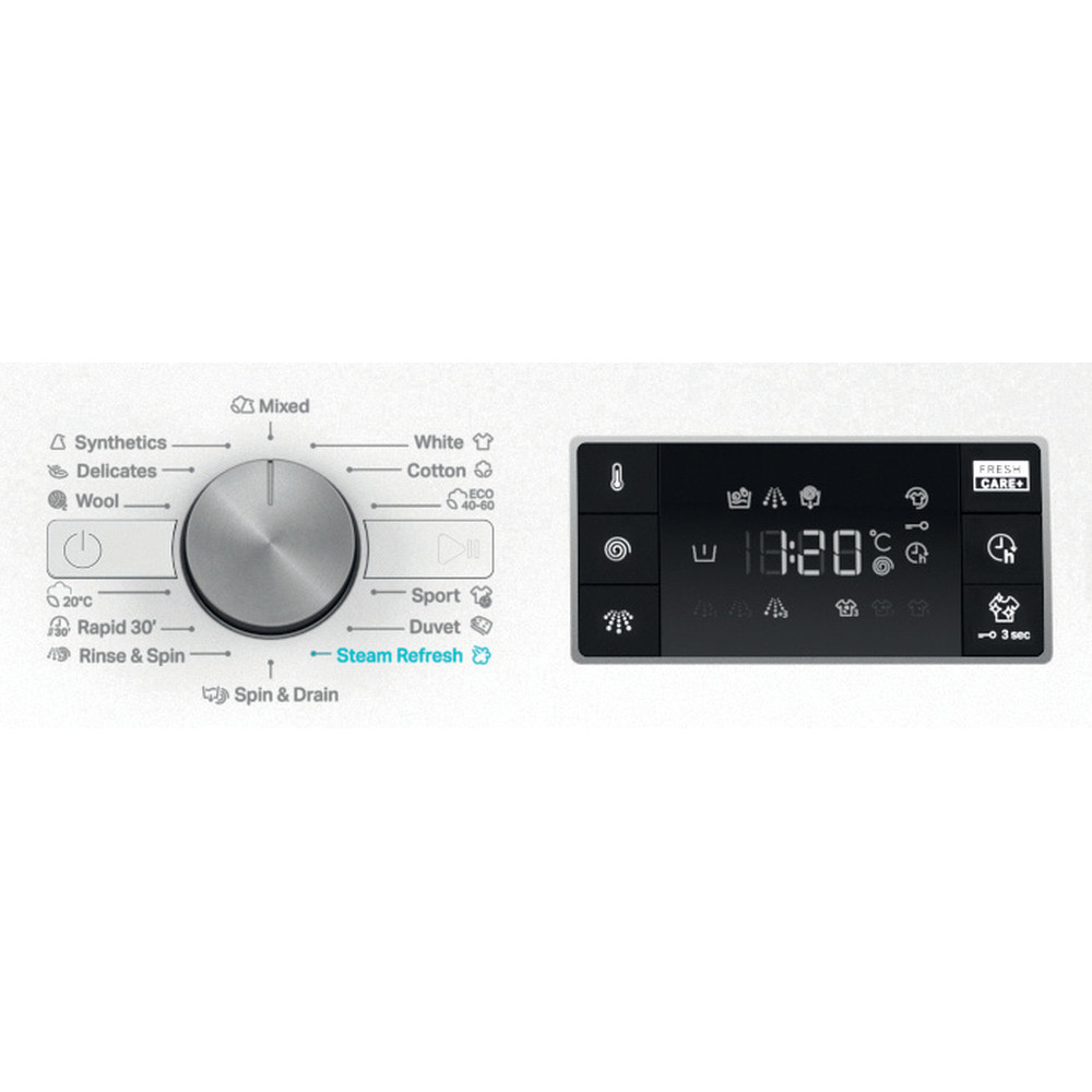 Masina de spalat rufe frontala WHIRLPOOL FFB 10489 BV EE, Steam, 6th Sense, 10 kg, 1400rpm, Clasa A, alb