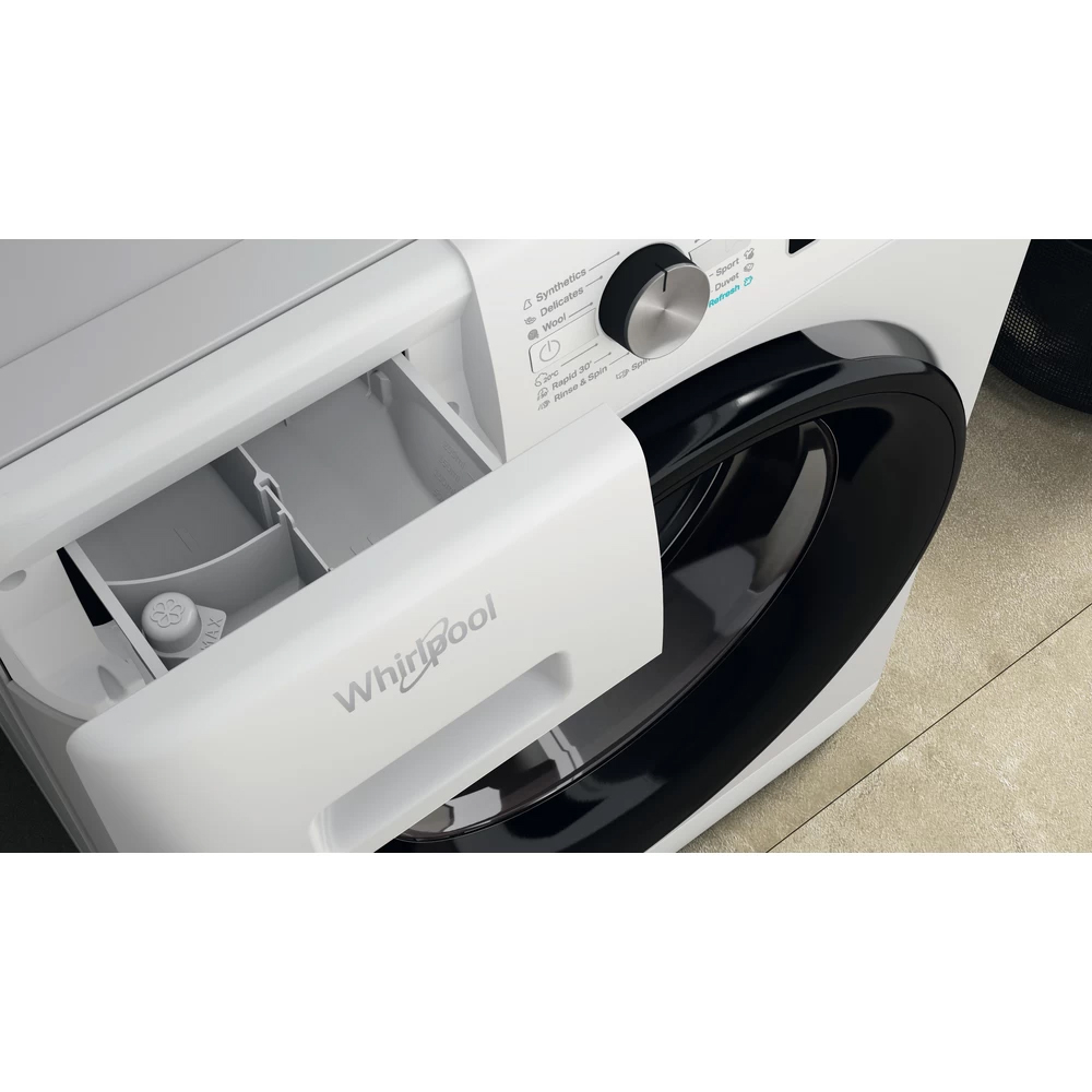 Masina de spalat rufe frontala WHIRLPOOL FFB 8458 BV EE, Steam, 6th Sense, 8 kg, 1400rpm, Clasa B, alb