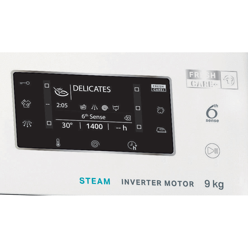 Masina de spalat rufe frontala WHIRLPOOL FFD 9489 BCV EE, Steam, 6th Sense, 9 kg, 1400rpm, Clasa A, alb
