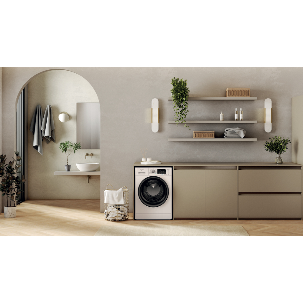 Masina de spalat rufe frontala WHIRLPOOL FFD 9489 BV EE, Steam, 6th Sense, 9 kg, 1400rpm, Clasa A, alb