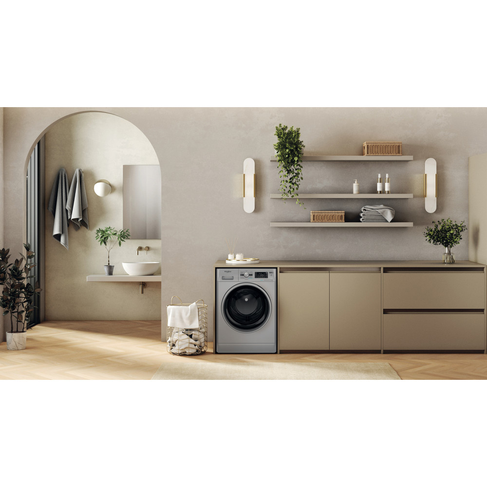 Masina de spalat rufe frontala cu uscator WHIRLPOOL FFWDB 964489 SBSV EE, 6th Sense, 9/6 kg, 1400rpm, Clasa A/C, argintiu