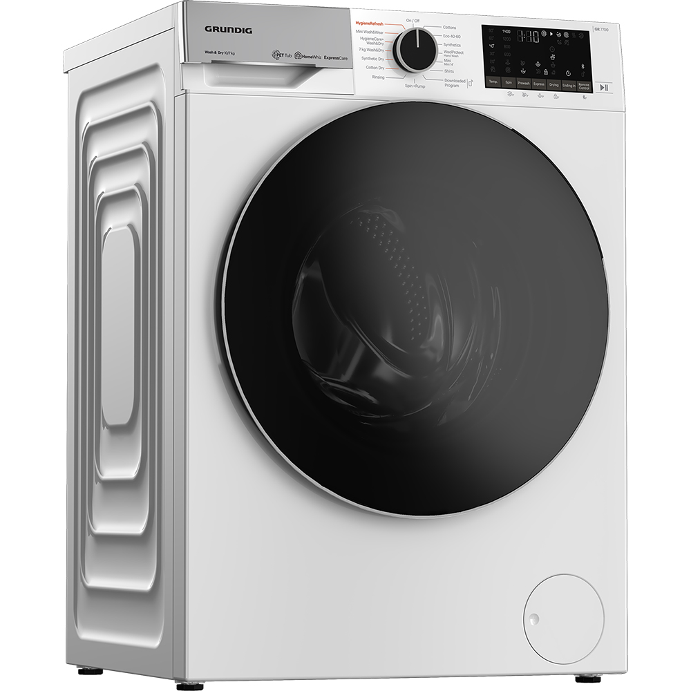 Masina de spalat rufe frontala cu uscator GRUNDIG GD7 P510457 W, HomeWhiz, 10/7 kg, 1400rpm, Clasa C/E, alb