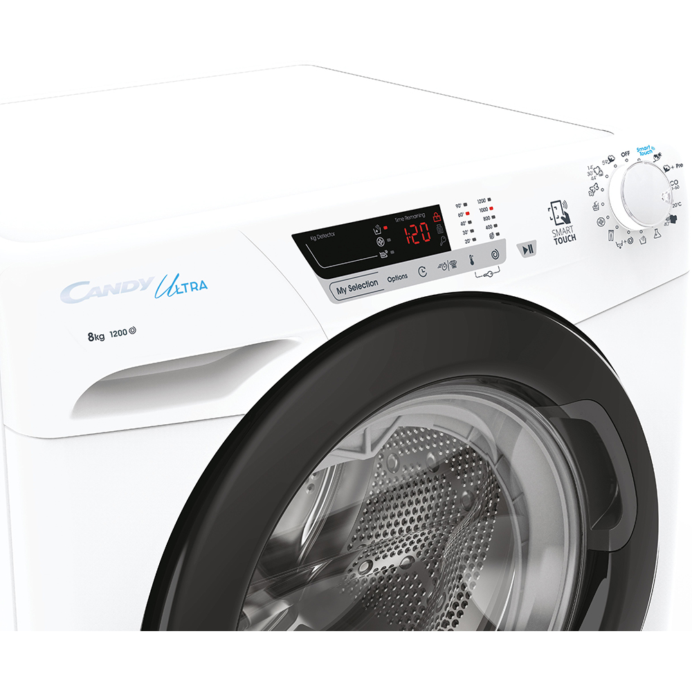 Masina de spalat rufe frontala CANDY HCU1282DWB4/1-S, 8 kg, 1200rpm, Clasa B, alb