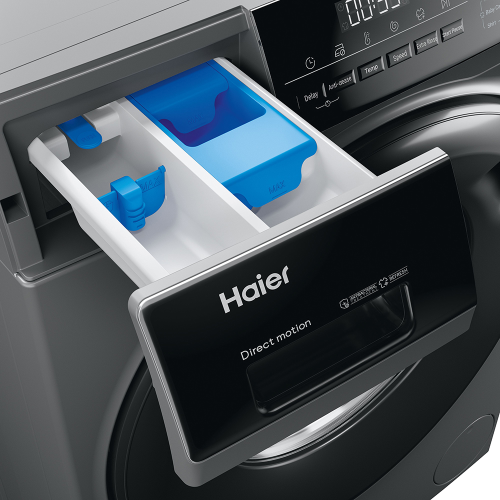 Masina de spalat rufe frontala HAIER HW80-B14939S8, Steam, 8 kg, 1400rpm, Clasa A, antracit