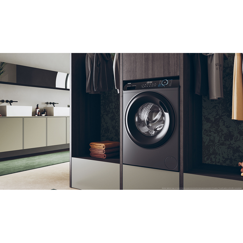 Masina de spalat rufe frontala HAIER HW90-B14939S8-S, Steam, 9 kg, 1400rpm, Clasa A, antracit