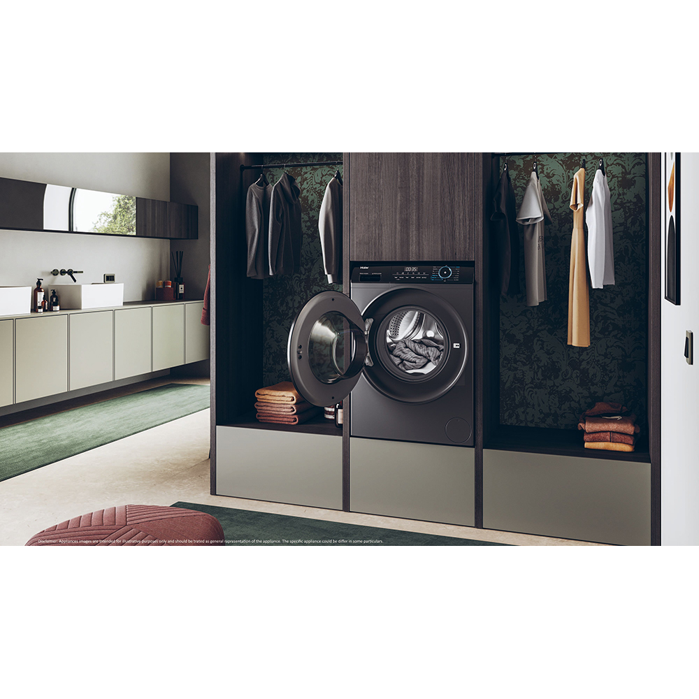 Masina de spalat rufe frontala HAIER HW90-B14939S8-S, Steam, 9 kg, 1400rpm, Clasa A, antracit