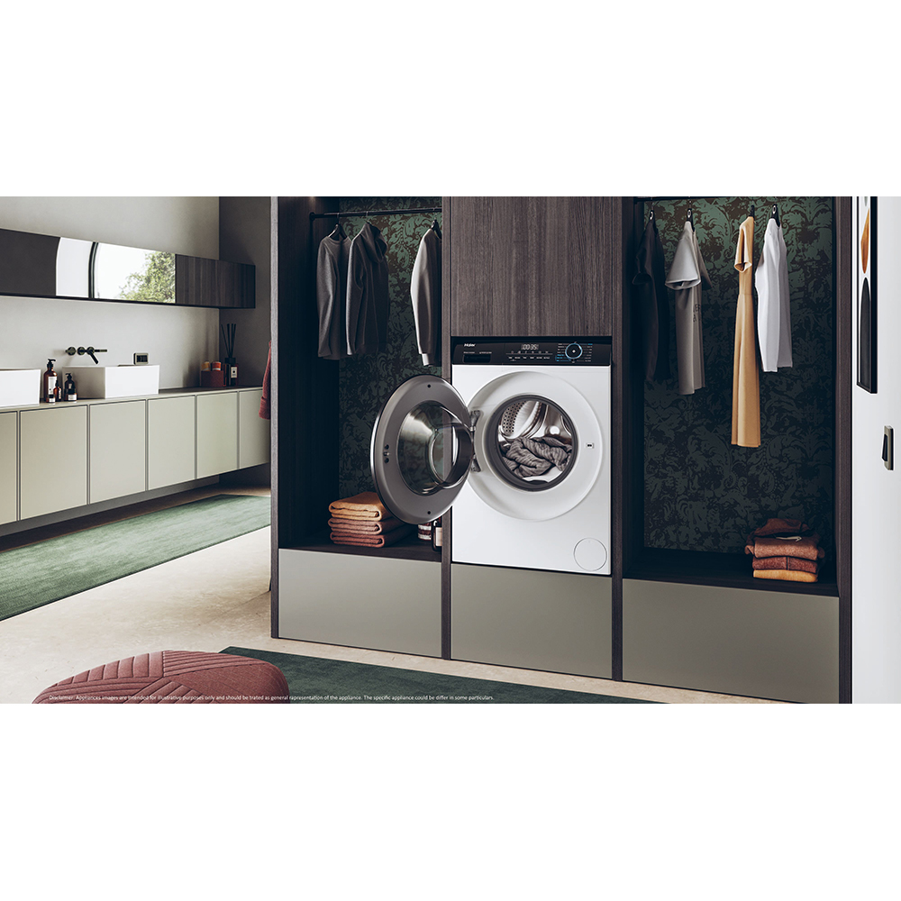 Masina de spalat rufe frontala HAIER HW90-BP14939-S, Steam, 9 kg, 1400rpm, Clasa A, alb