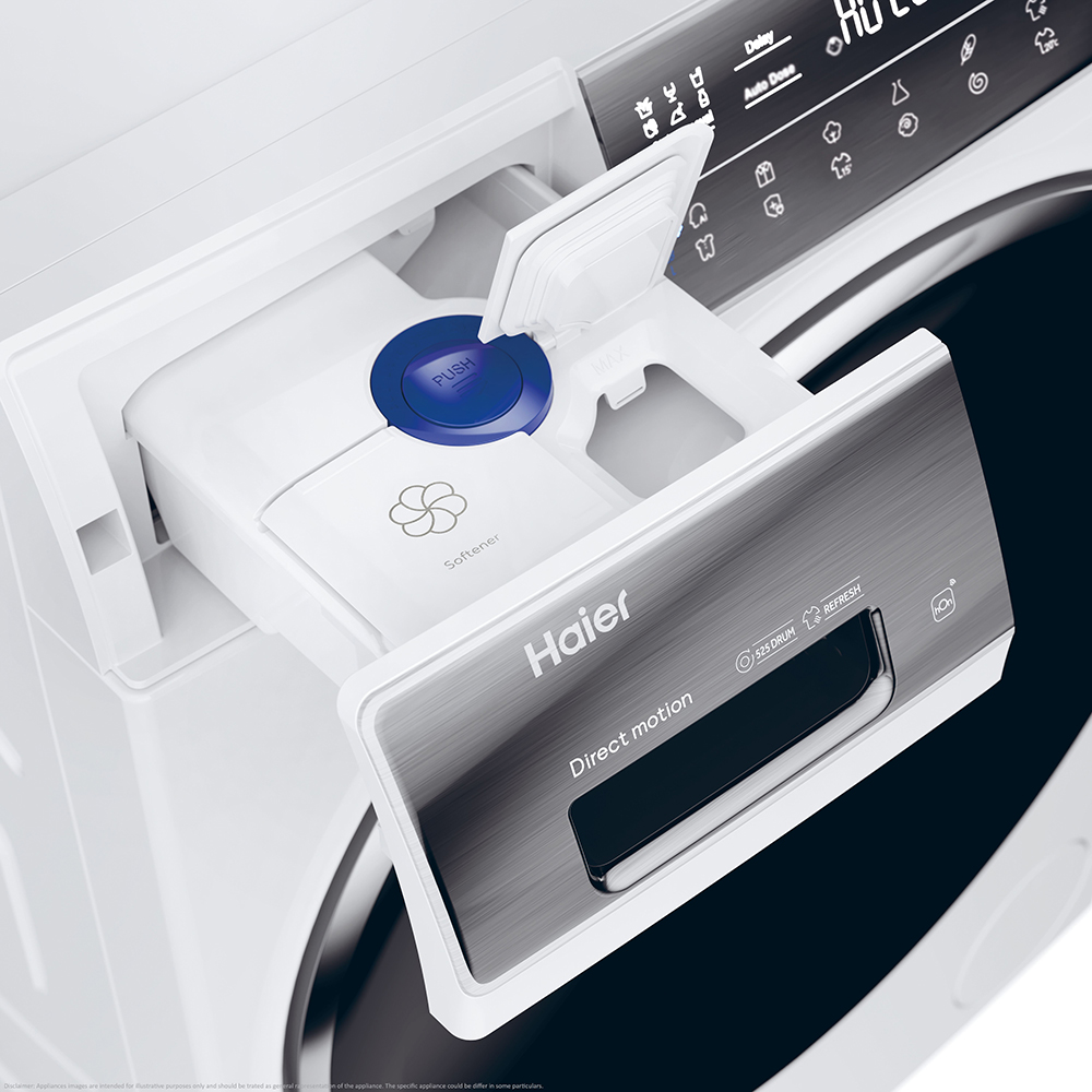 Masina de spalat rufe frontala HAIER HW90G-BD14979, Steam, 9 kg, 1400rpm, Clasa A, alb