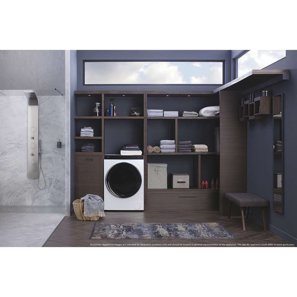 Masina de spalat rufe frontala slim cu uscator HAIER HWD100-BD149U1N, Wi-Fi, 10/6 kg, 1400rpm, Clasa A/D, alb