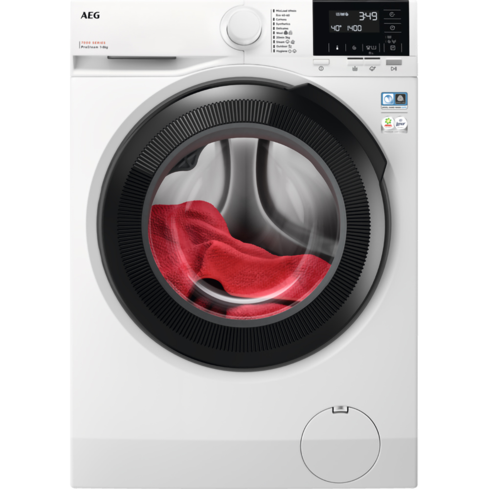 Masina de spalat rufe frontala AEG LFR71844BE, ProSteam, 8 kg, 1400rpm, Clasa A, alb