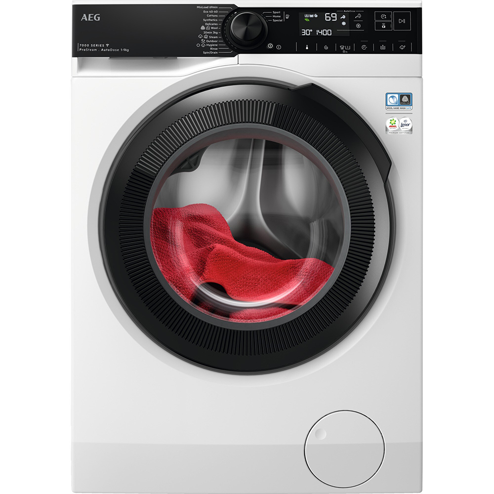 Masina de spalat rufe frontala AEG LFR73944QE, ProSteam, 9 kg, 1400rpm, Clasa A, alb