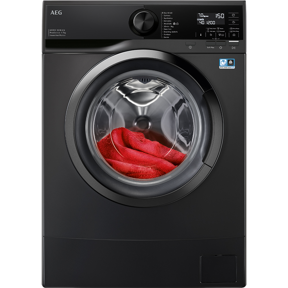 Masina de spalat rufe frontala slim AEG LSR6E47DXE, 7 kg, 1400rpm, Clasa B, argintiu inchis