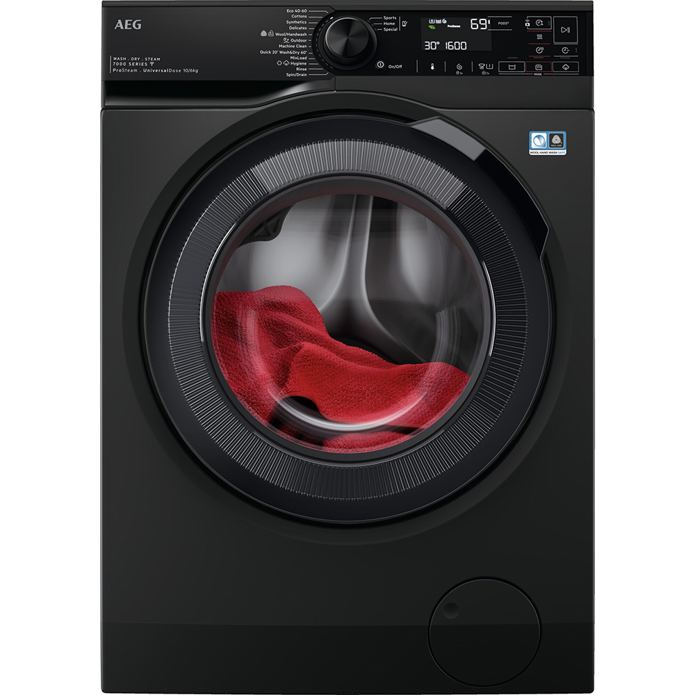Masina de spalat rufe frontala cu uscator AEG LWR73166OE, ProSteam, 10/6 kg, 1600rpm, Clasa A/D, dark silver