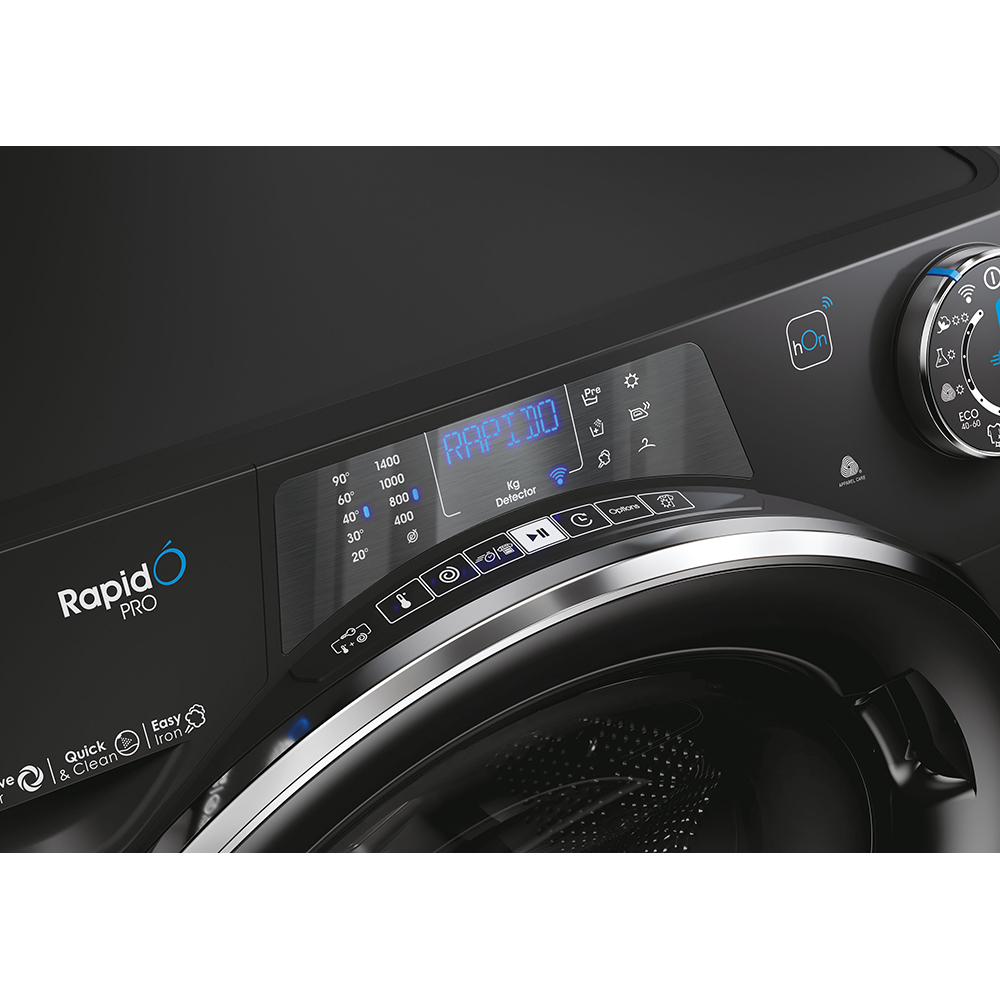 Masina de spalat rufe frontala cu uscator CANDY RPW4856BWMBCB-S, Wi-Fi, 8/5 kg, 1400rpm, Clasa A/D, negru