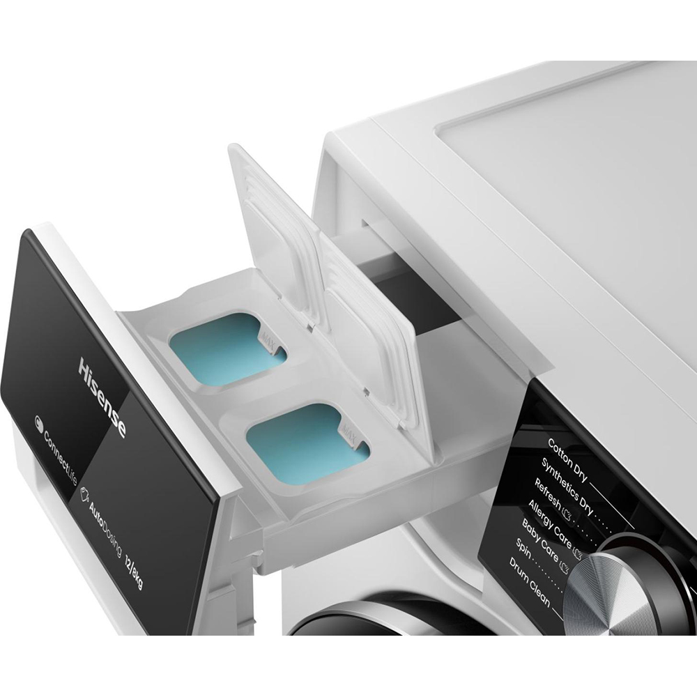Masina de spalat rufe frontala cu uscator HISENSE WD5S1245BW, Steam, 12/8 kg, 1400rpm, Clasa A/D, Wi-Fi, alb