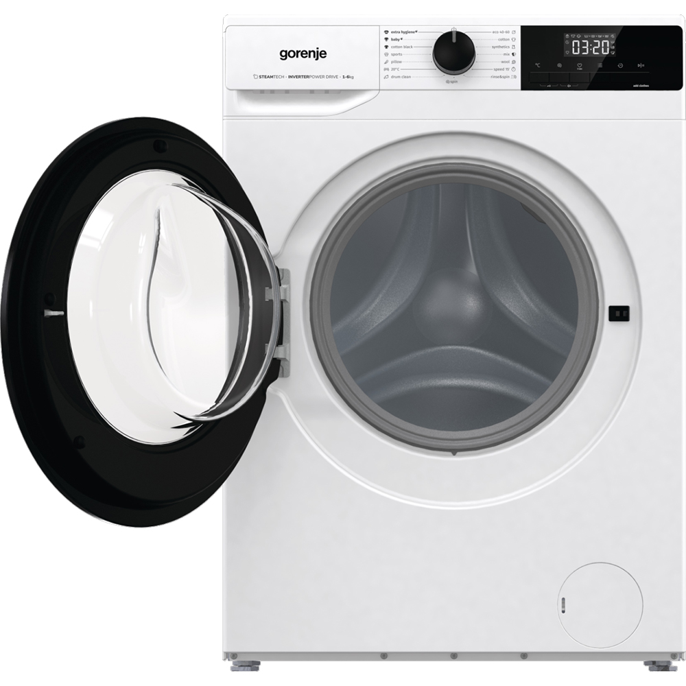 Masina de spalat rufe frontala slim GORENJE WNHEI62SAS, SteamTech, 6 kg, 1200rpm, Clasa A, alb