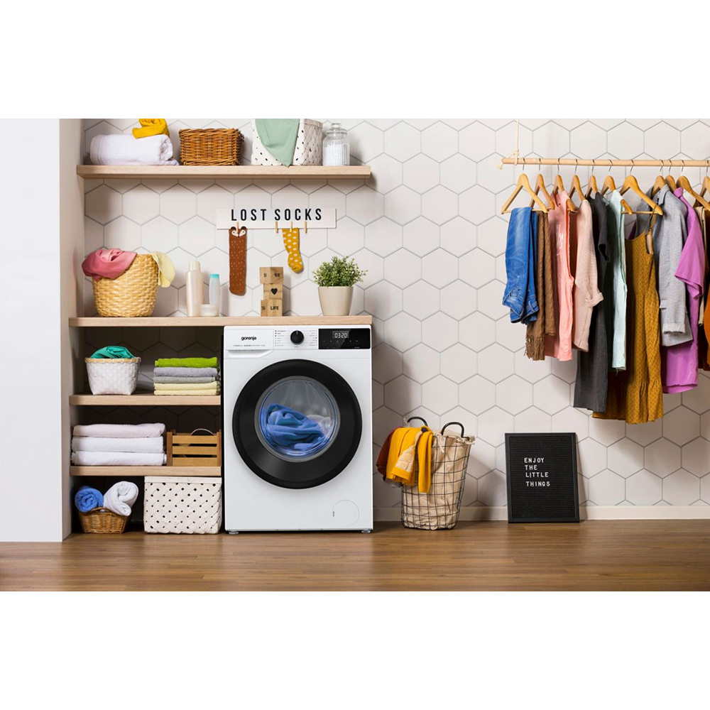 Masina de spalat rufe frontala slim GORENJE WNHEI72SAS, SteamTech, 7 kg, 1200rpm, Clasa A, alb