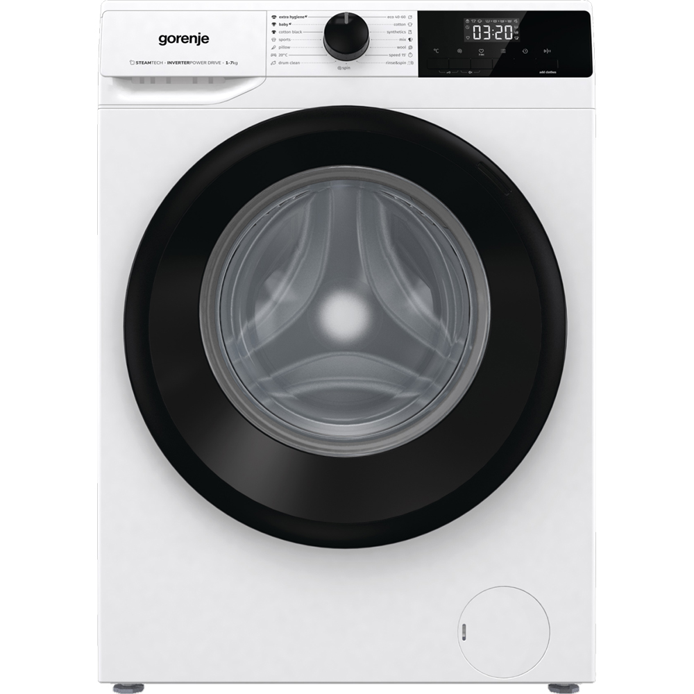 Masina de spalat rufe frontala slim GORENJE WNHEI72SAS, SteamTech, 7 kg, 1200rpm, Clasa A, alb