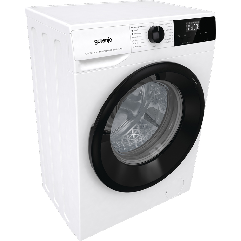 Masina de spalat rufe frontala slim GORENJE WNHEI72SAS, SteamTech, 7 kg, 1200rpm, Clasa A, alb
