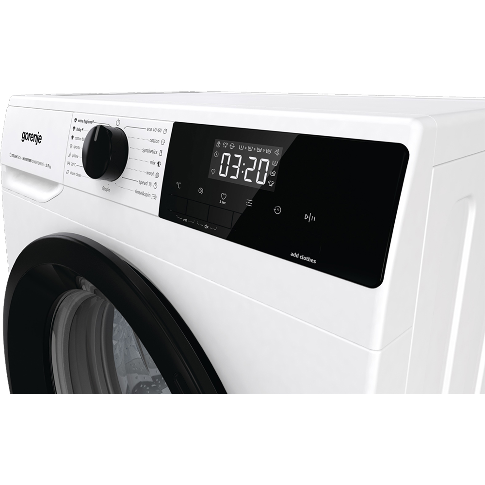 Masina de spalat rufe frontala slim GORENJE WNHEI74SAS, SteamTech, 7 kg, 1400rpm, Clasa A, alb