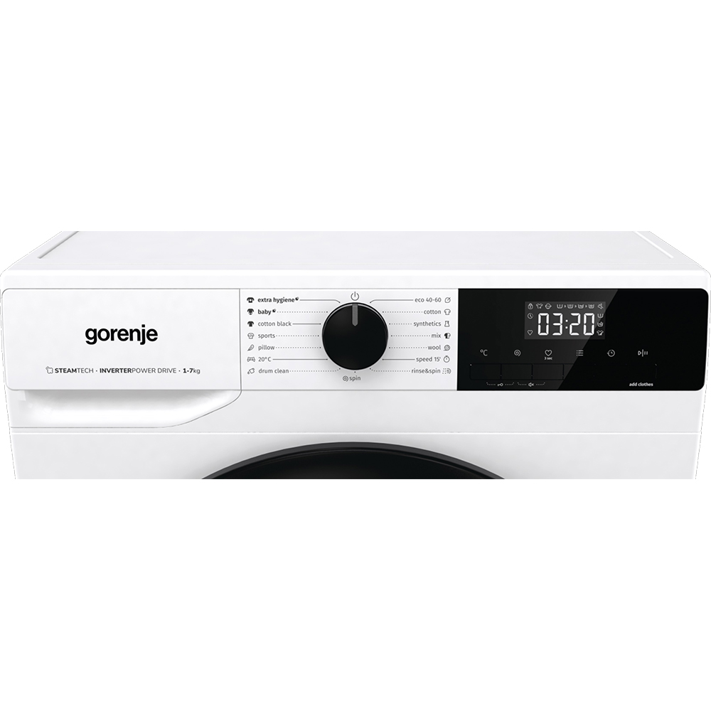 Masina de spalat rufe frontala slim GORENJE WNHEI74SAS, SteamTech, 7 kg, 1400rpm, Clasa A, alb