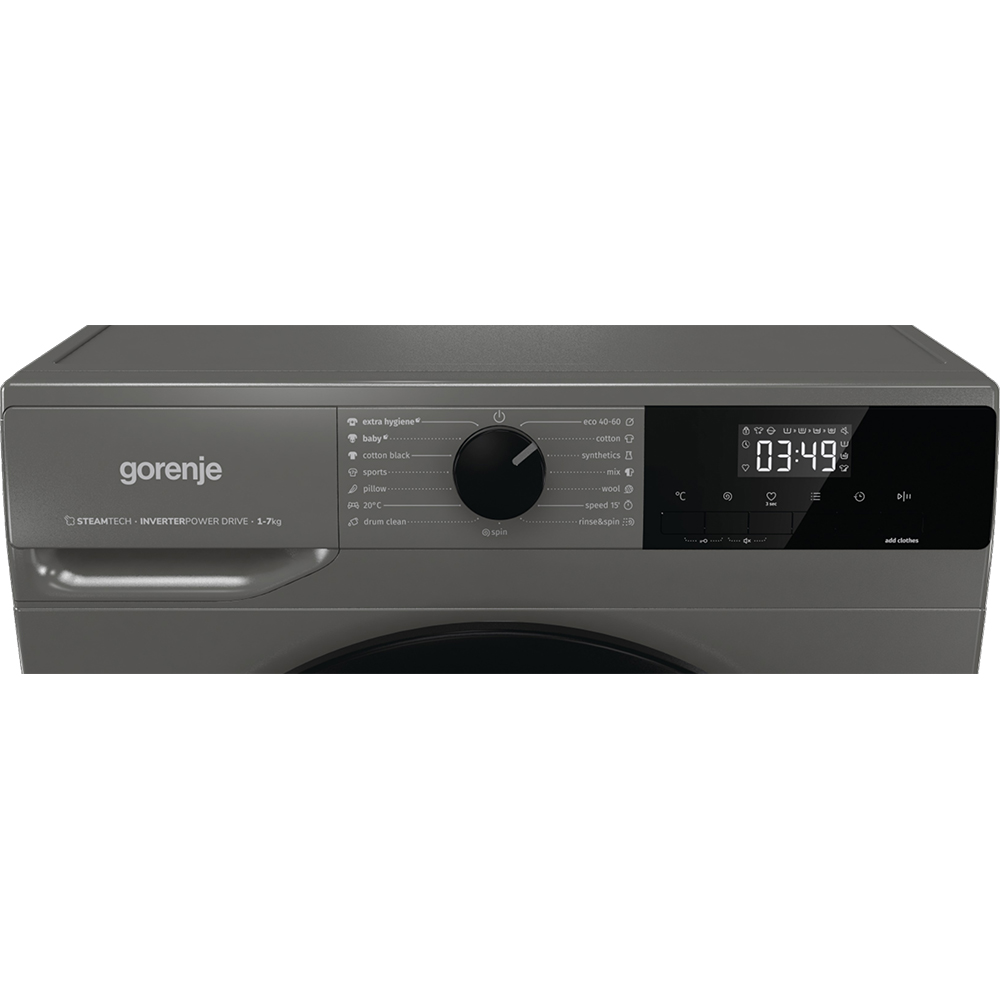 Masina de spalat rufe frontala slim GORENJE WNHEI74SAS/A, Steamtech, 7 kg, 1400rpm, Clasa A, antracit