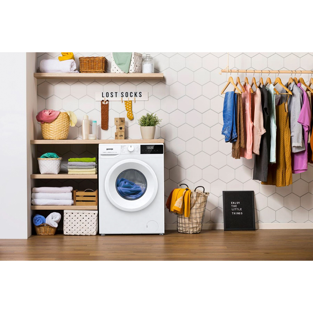 Masina de spalat rufe frontala slim GORENJE WNHPI72SCS, SteamTech, 7 kg, 1200rpm, Clasa C, alb