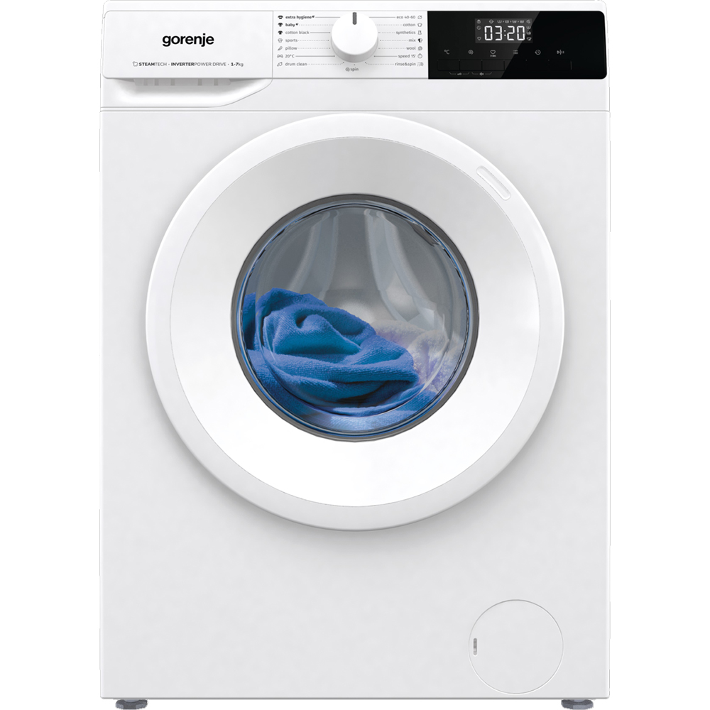 Masina de spalat rufe frontala slim GORENJE WNHPI72SCS, SteamTech, 7 kg, 1200rpm, Clasa C, alb