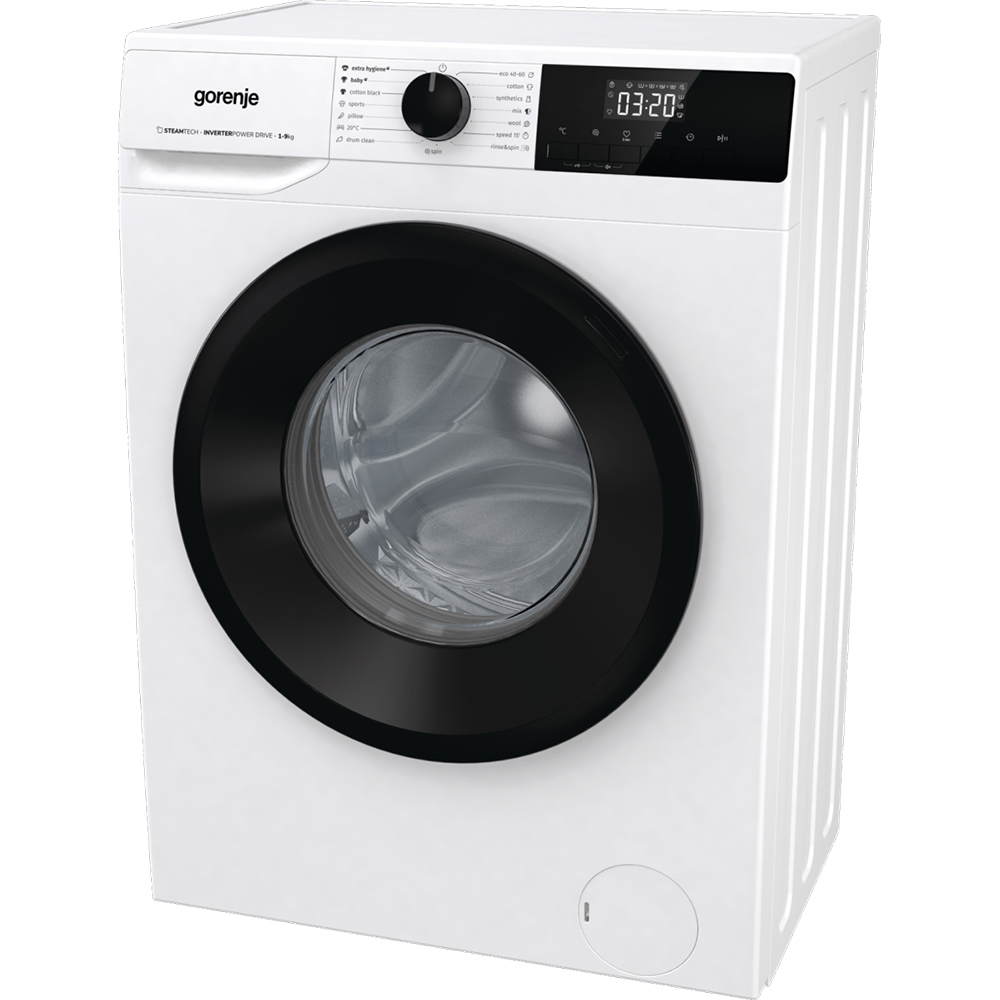 Masina de spalat rufe frontala GORENJE WNHPI94BS, SteamTech, 9 kg, 1400rpm, Clasa B, alb