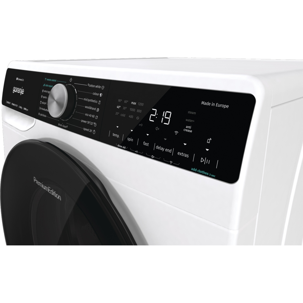 Masina de spalat rufe frontala GORENJE WNS14A4TWIFI, SteamTech, 10 kg, 1400rpm, Clasa A, Wi-Fi, alb