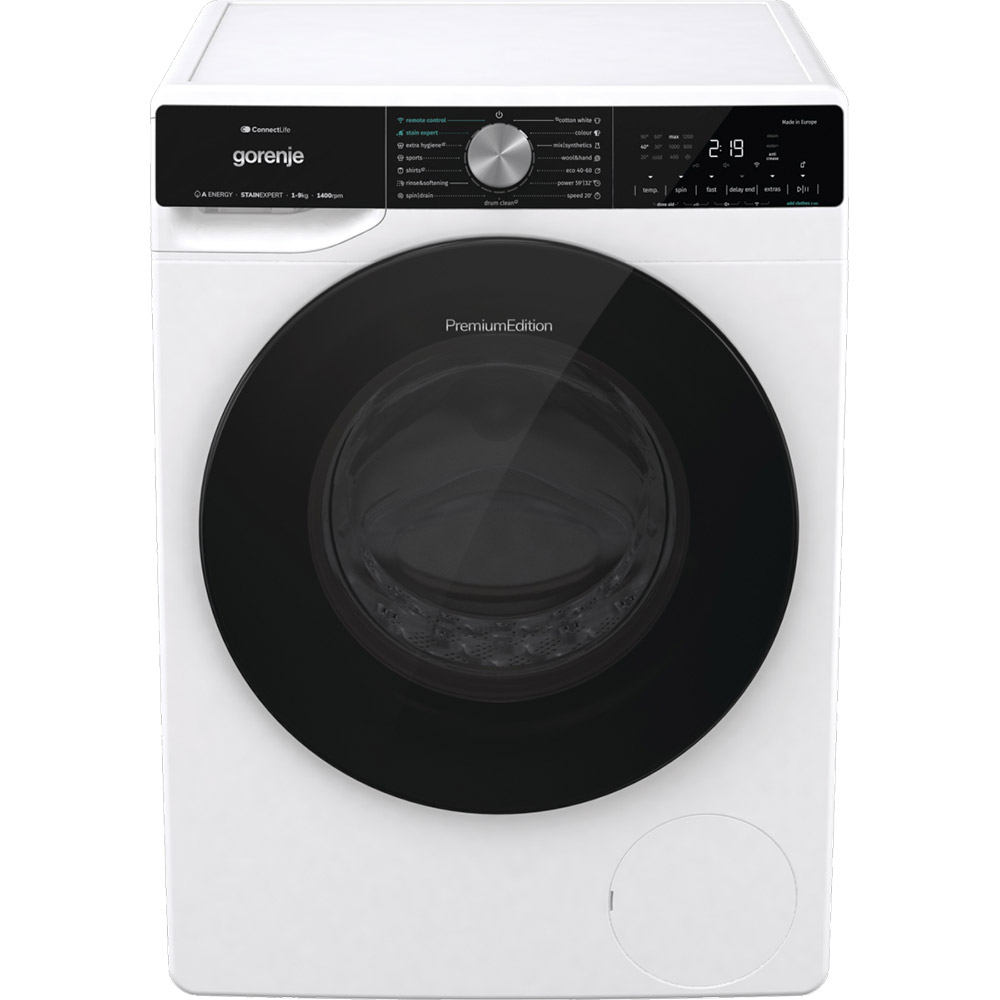 Masina de spalat rufe frontala GORENJE WNS94ATWIFI, SteamTech, 9 kg, 1400rpm, Clasa A, alb